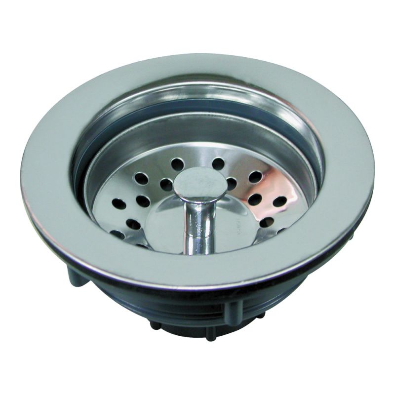ProSource 80371 Basket Strainer, 4.3 in Dia, For: 3-1/2 to 4 in Dia Opening Sink Stainless Steel