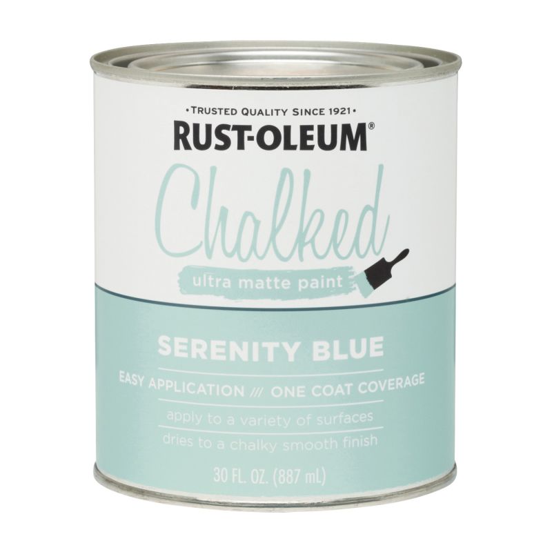 Rust-Oleum 285139 Chalk Paint, Ultra Matte, Serenity Blue, 30 oz Serenity Blue