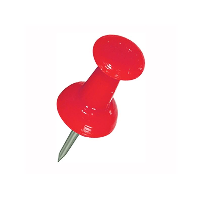 Hillman 122642 Push Pin, 5 in L, Plastic, Red Red