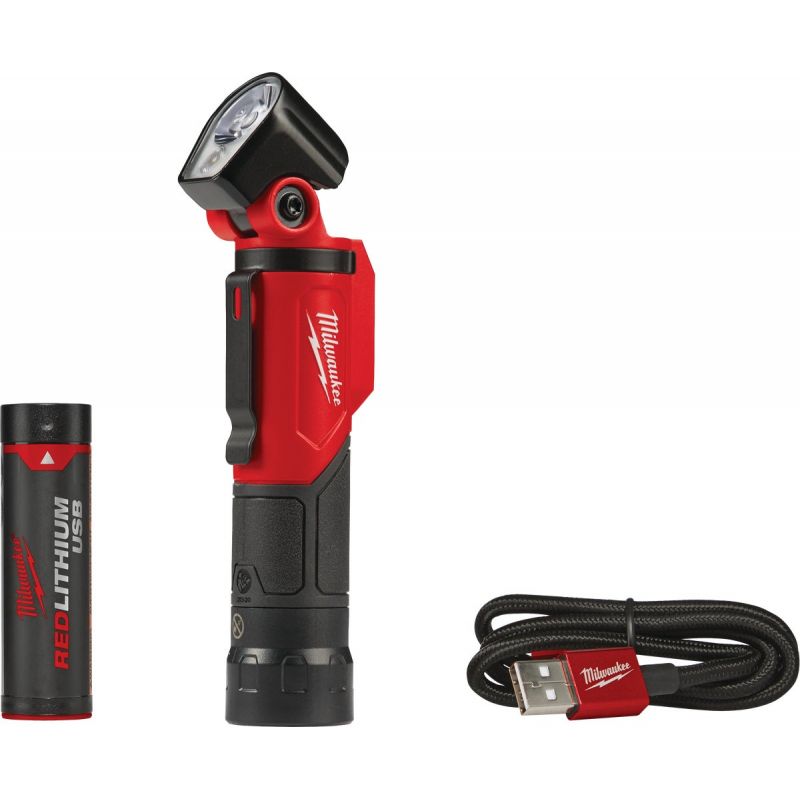 Milwaukee REDLITHIUM USB Rechargeable Pivoting Flashlight Black &amp; Red