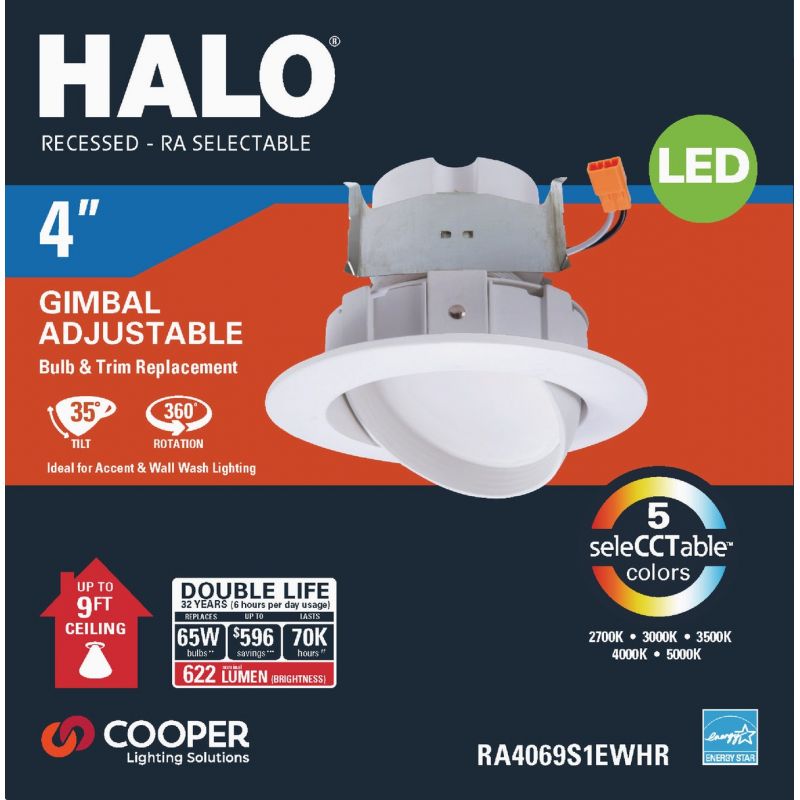 Halo LED Selectable Color Temperature Recessed Light Kit White