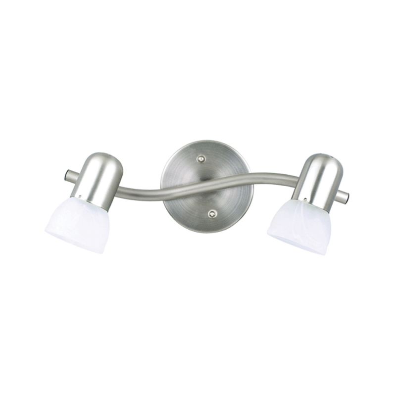 Canarm IT9251 Track Lighting Fixture, 2-Lamp, Alabaster Glass, Brushed Pewter