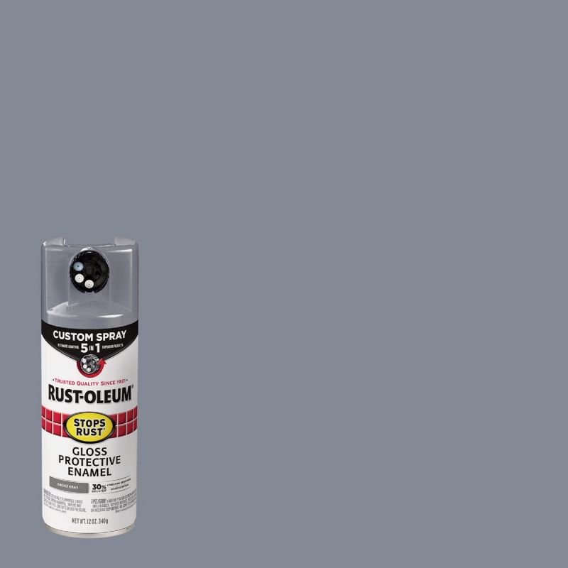 Rust-Oleum Stops Rust Custom Spray 5-In-1 Spray Paint Smoke Gray, 12 Oz.