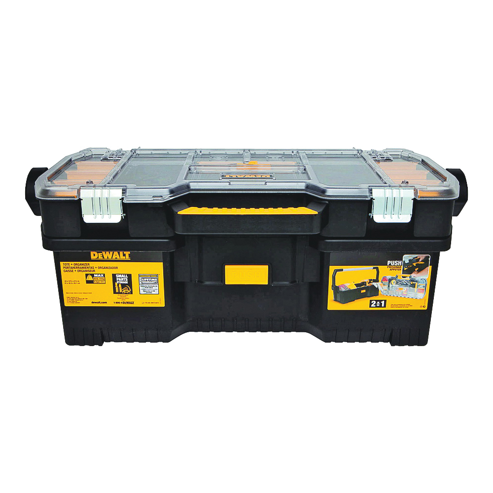 Buy Stanley 016011R Portable Tool Box with Plastic Latch, 2.1 gal, Plastic,  Black/Yellow, 1-Drawer, 4-Compartment Black/Yellow