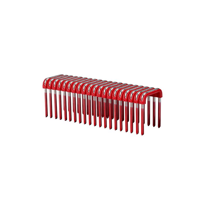 Milwaukee MNM1-600 Cable Staples, 1 in L Leg, 3/4 in W Crown, Steel, Pink/Red 3 In L, Pink/Red