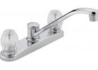 Peerless Core Double Clear Knob Handles Kitchen Faucet Without Sprayer Transitional
