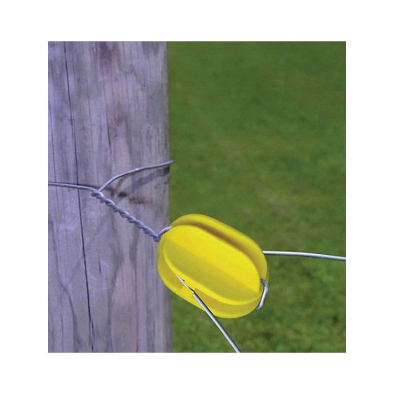 Zareba ICY-Z Corner Post Insulator, 9 to 22 ga Fence Wire, Aluminum/Steel, Plastic, Yellow Yellow