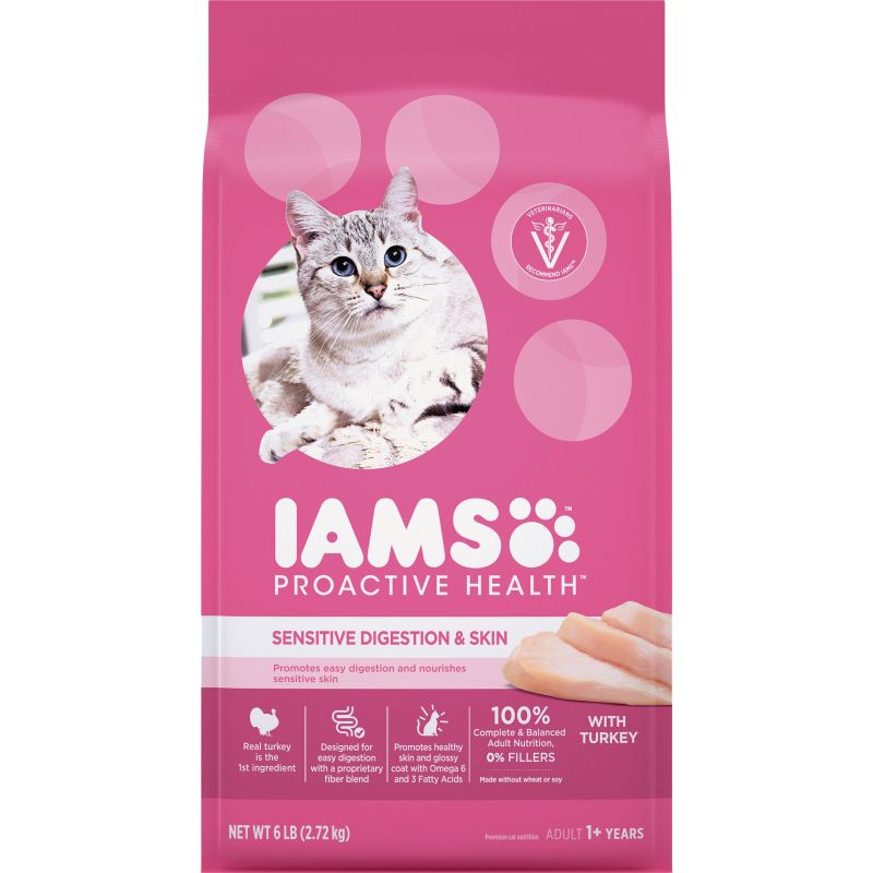 Iams Proactive Health Sensitive Digestion &amp; Skin Formula Dry Cat Food 6 Lb.