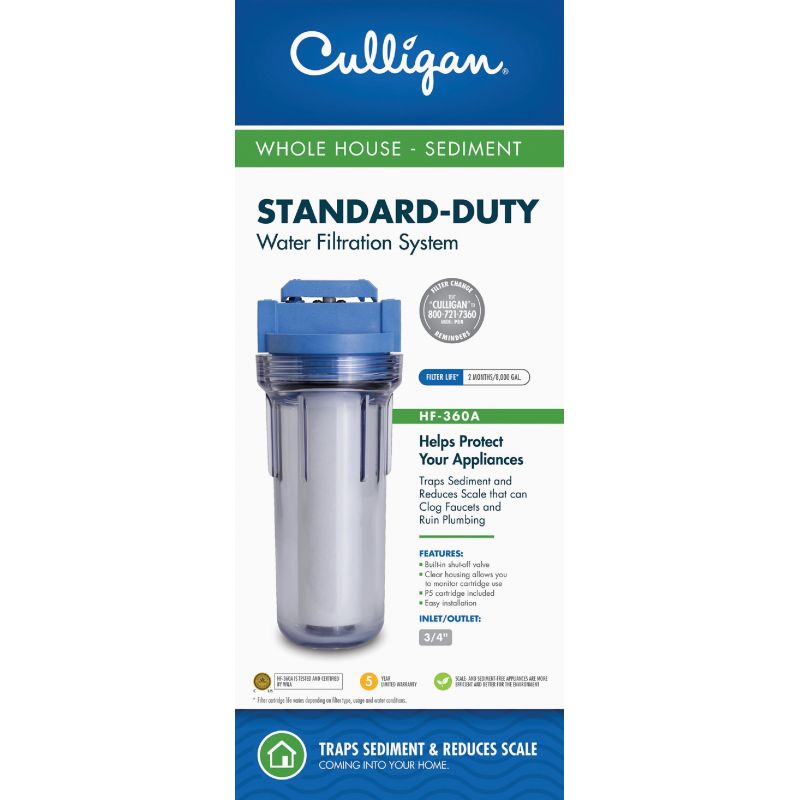 Valve-in-Head Culligan Whole House Sediment Water Filter