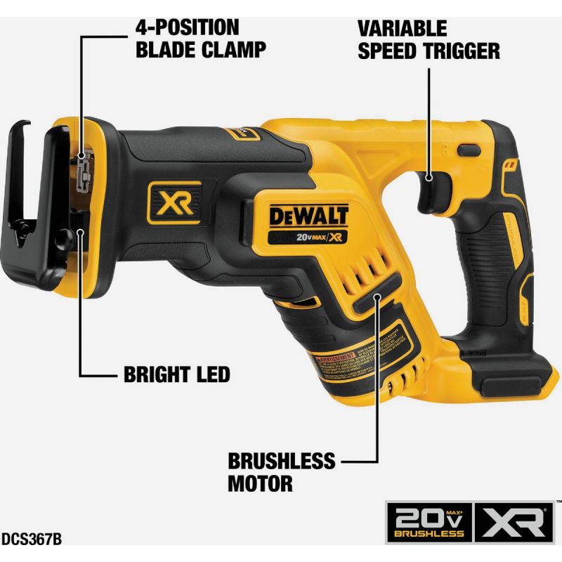DeWalt 20V MAX XR Lithium-Ion Brushless Cordless Reciprocating Saw - Tool Only