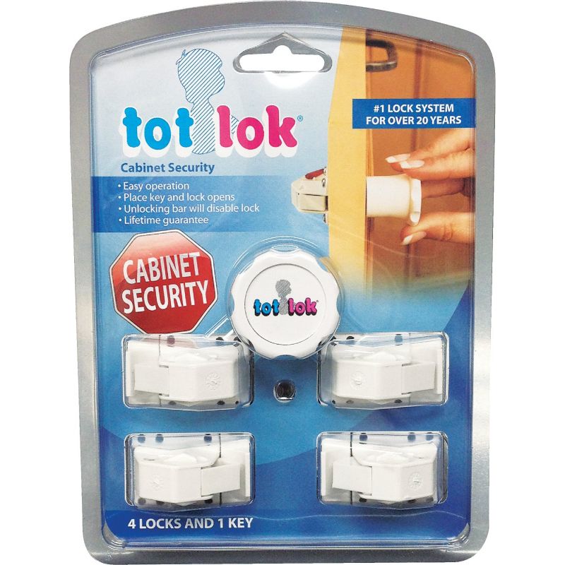 Rev A Shelf Tot-Lok Magnetic Cabinet &amp; Drawer Lock Kit White
