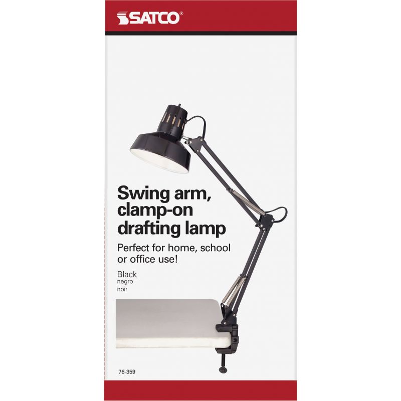 Satco Clamp-On Drafting Desk Lamp Black