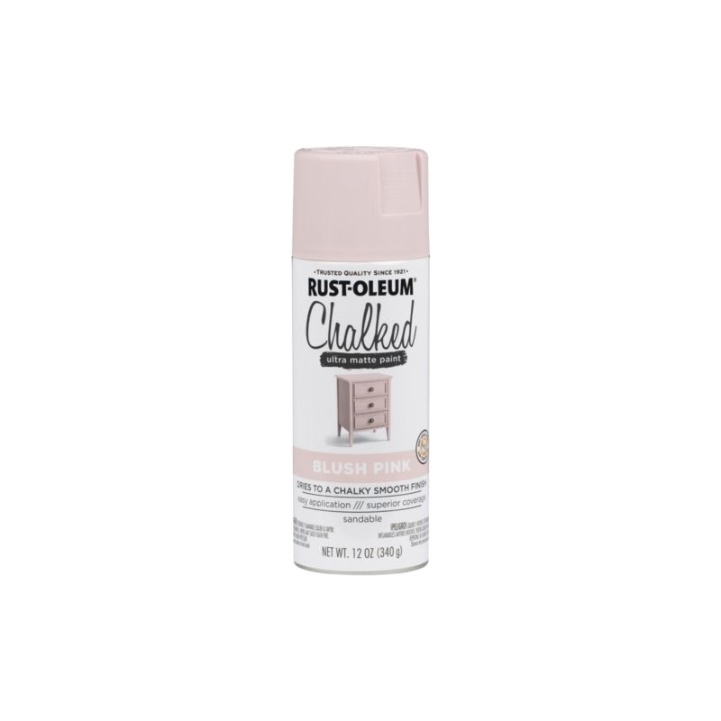 Rust-Oleum 302594 Chalk Spray Paint, Ultra Matte, Blush Pink, 12 oz, Can Blush Pink