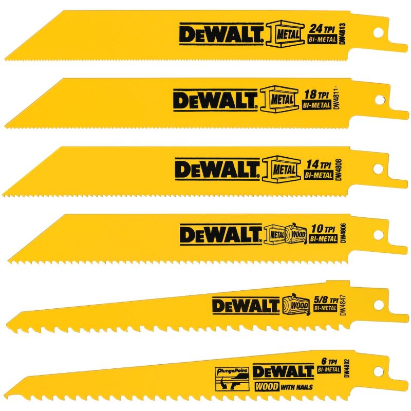 DeWalt 6-Piece Reciprocating Saw Blade Set