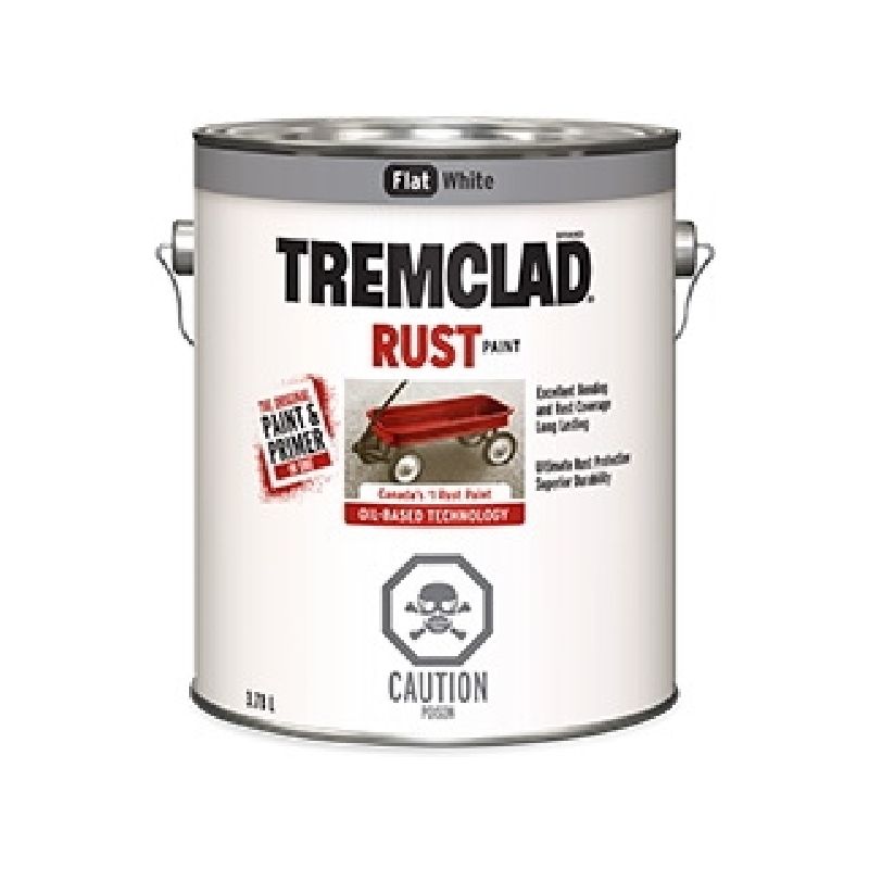 Tremclad 27061X155 Rust Preventative Paint, Oil, Flat, White, 3.78 L, Can, 265 to 440 sq-ft Coverage Area White