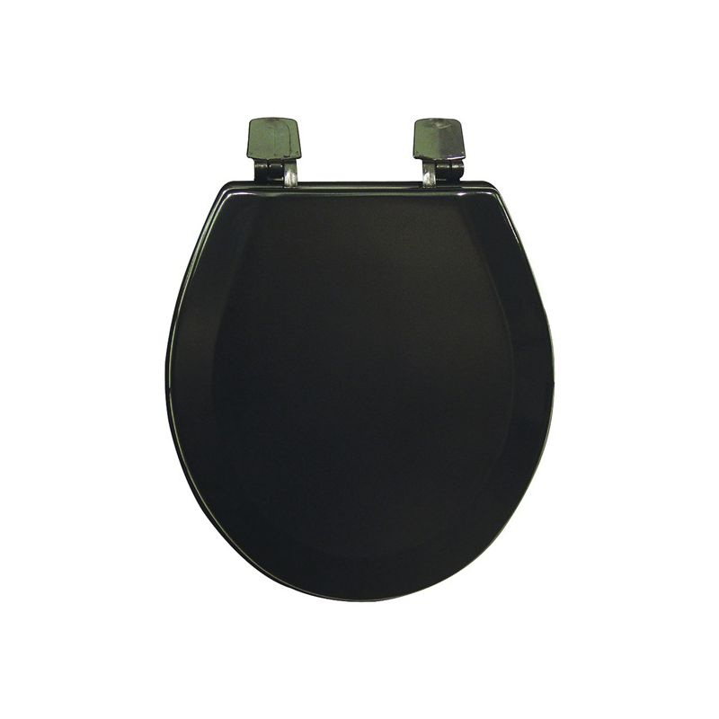 Bemis H500AR047 Toilet Seat, Round, Wood, Black, Adjustable Hinge Black