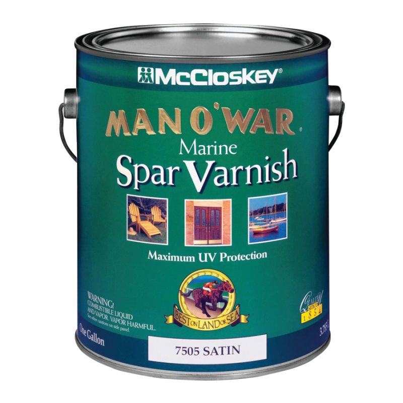 McCloskey Man O’ War 80-7505 07 Spar Varnish, Satin, Clear, Liquid, 1 gal Clear (Pack of 2)