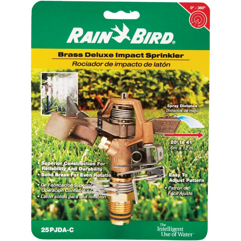 Rain Bird Brass Riser Mounted Impact Sprinkler Metallic