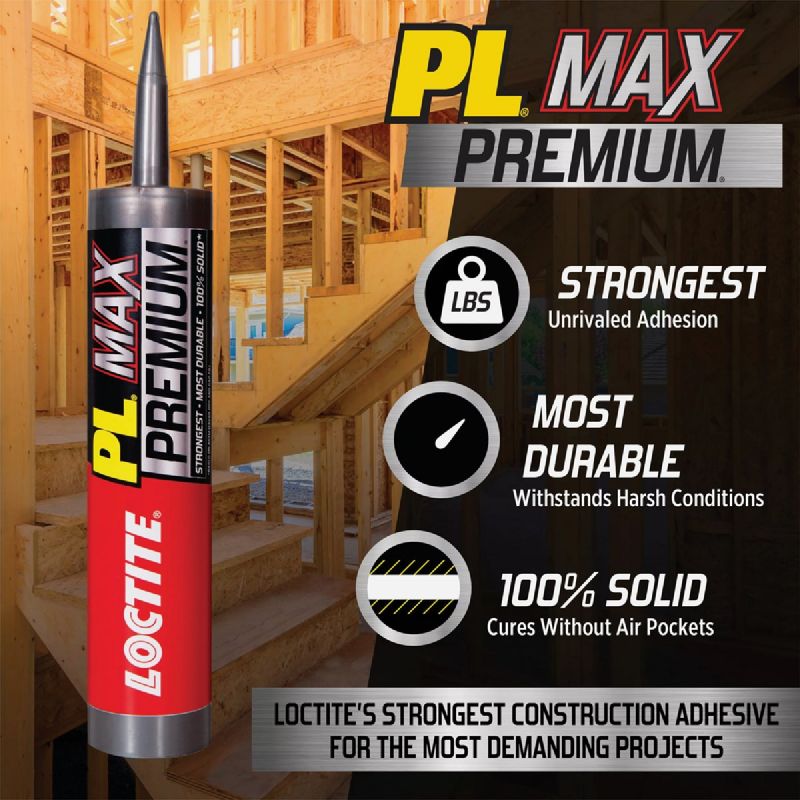 LOCTITE PL Max Premium Construction Adhesive Gray, 9 Oz.