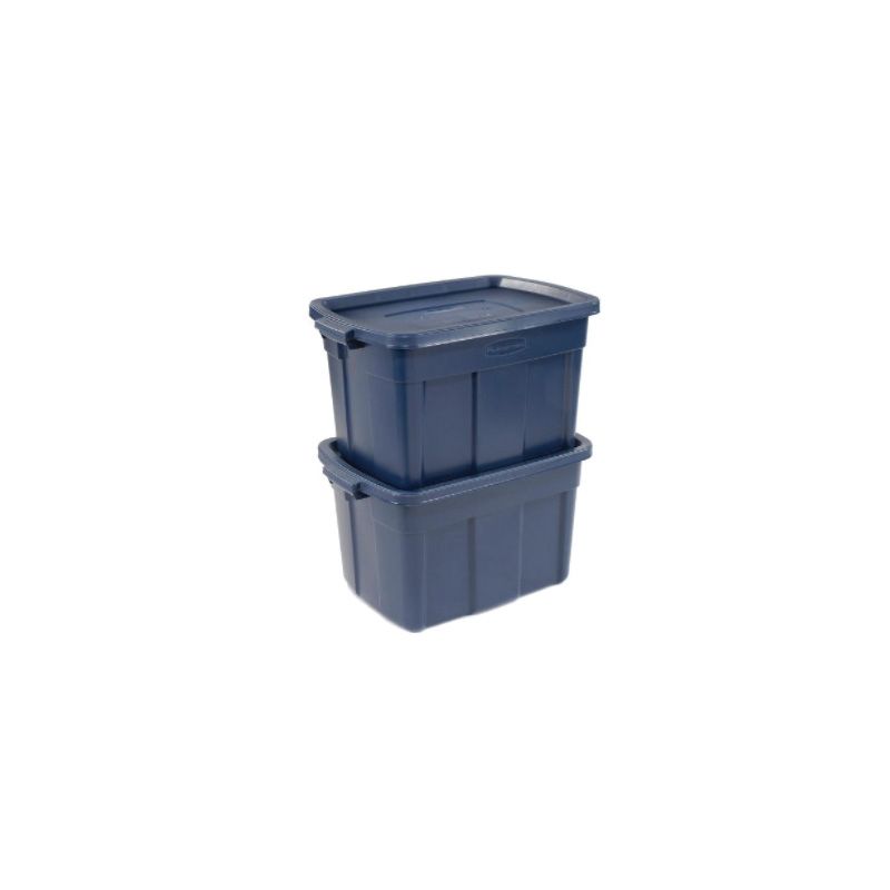 Rubbermaid Roughneck RMRT310000 Storage Box, Polyethylene, Navy Blue, 32-3/10 in L, 20-2/5 in W, 16-7/10 in H 31 Gal, Navy Blue