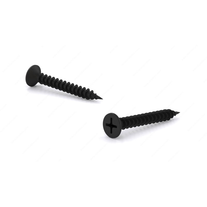 Reliable RzR Series DS6114C1 Screw, 1-1/4 in L, Fine, Full Thread, Flat Head, Phillips Drive, Type S Point, Steel, 100/BX Black (Pack of 5)