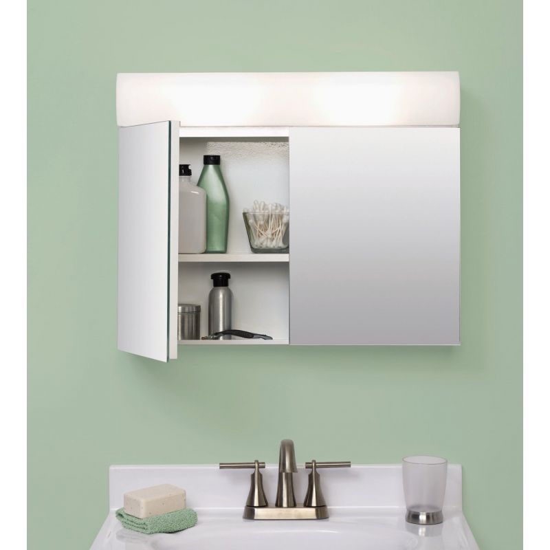 Zenith Zenna Home Bi-View Frameless Lighted Medicine Cabinet White, Zenna Home
