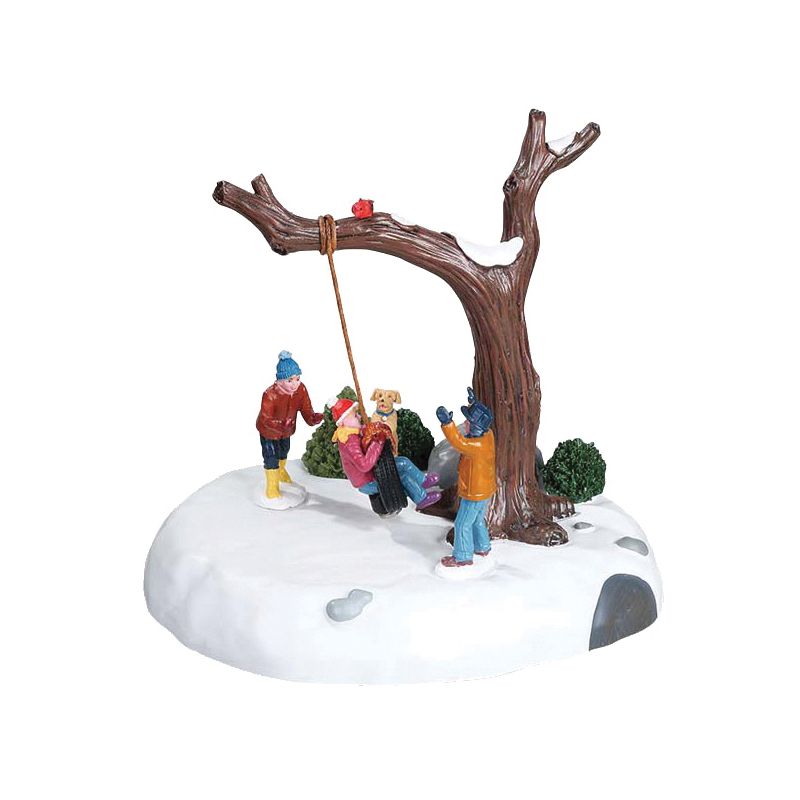 Lemax 84354 Christmas Collectible, 6.42 in H, Tire Swing Twirl, Polyresin Plastic