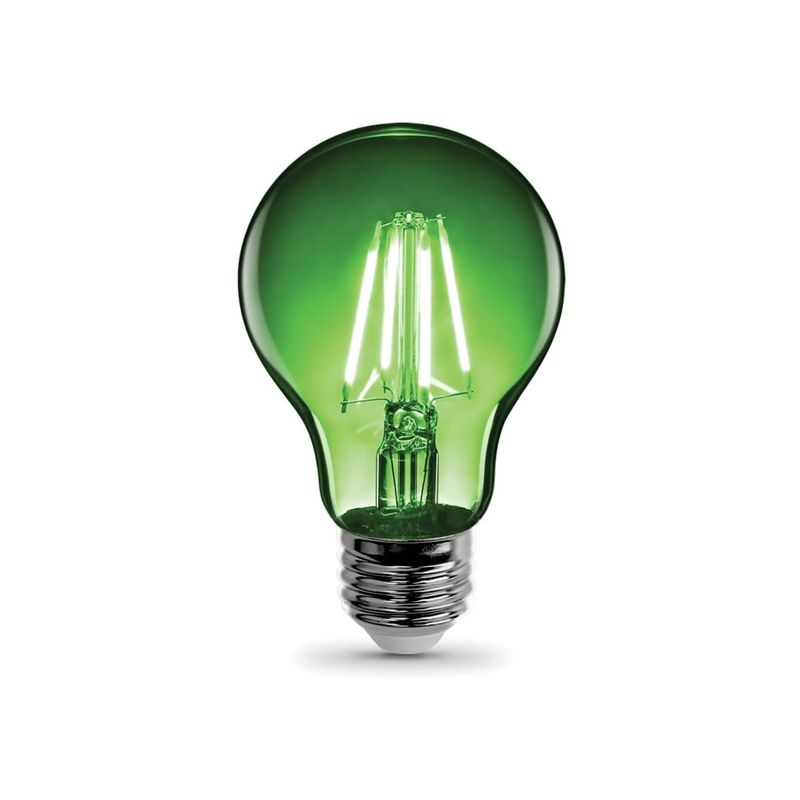 Feit Electric A19/TG/LED LED Bulb, Flood/Spotlight, A19 Lamp, E26 Lamp Base, Dimmable, Clear, Transparent Green Light