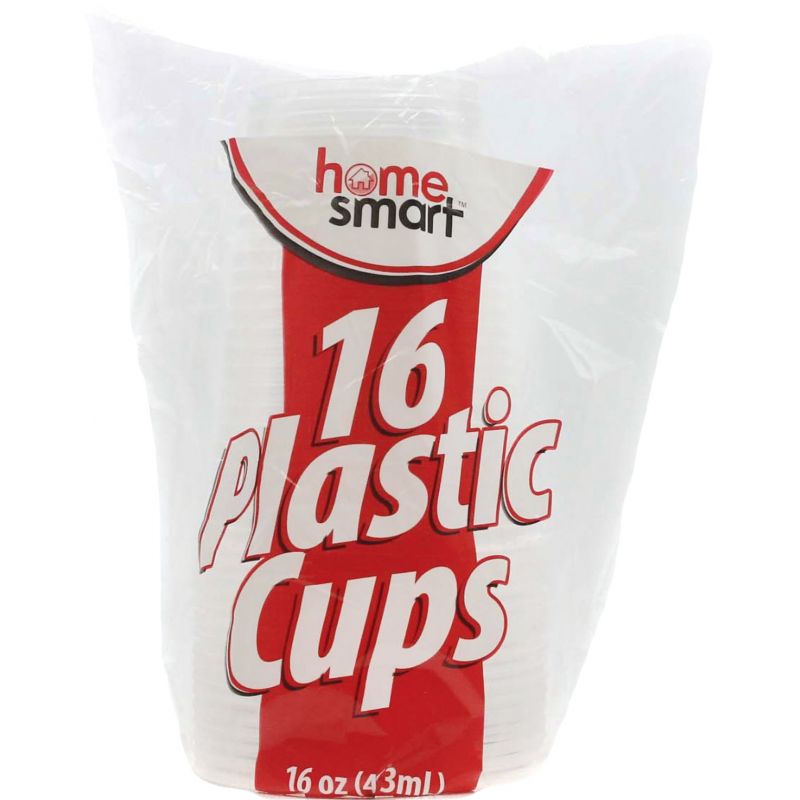 Home Smart Clear Plastic Cups 16 Oz., Clear (Pack of 48)