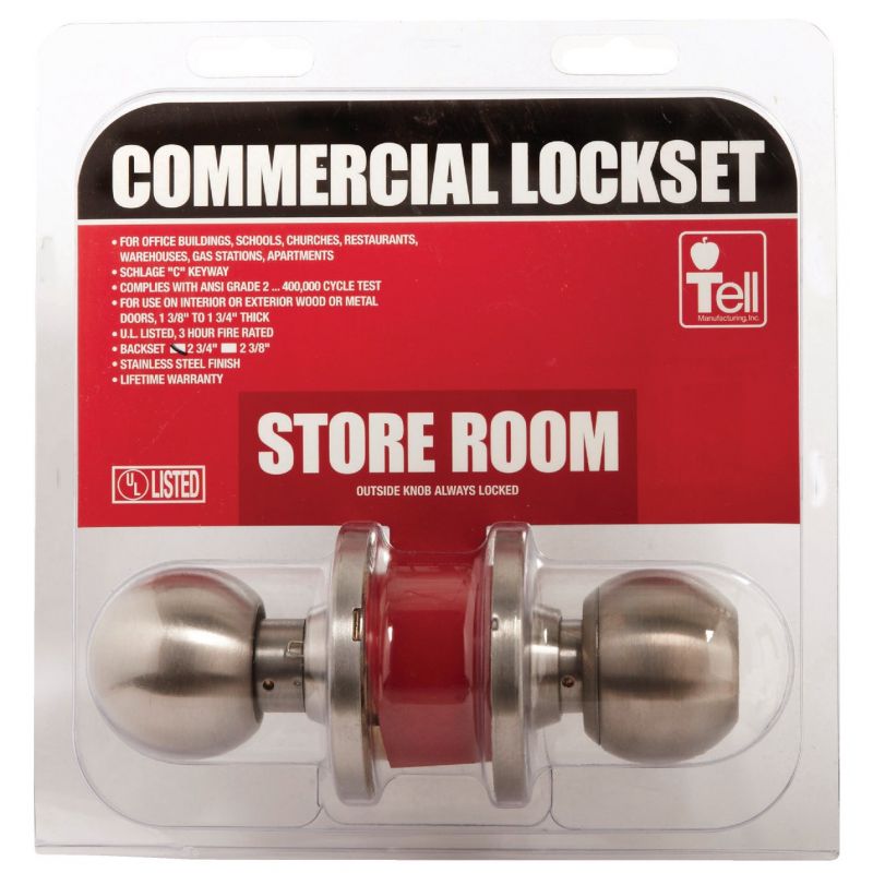 Tell Commercial Storeroom Ball Knob Lockset
