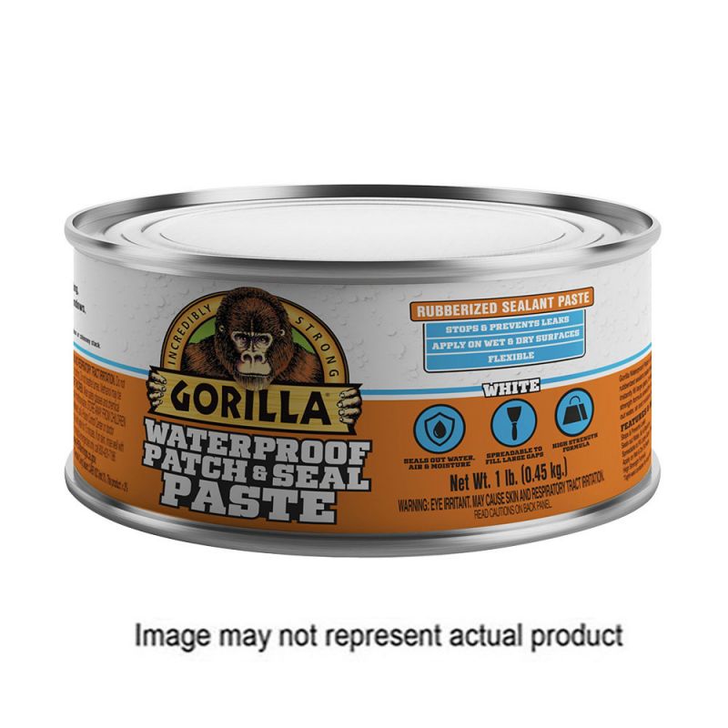 Gorilla 109404 Patch and Seal Rubberized Sealant, Paste, Black, 1 lb Black