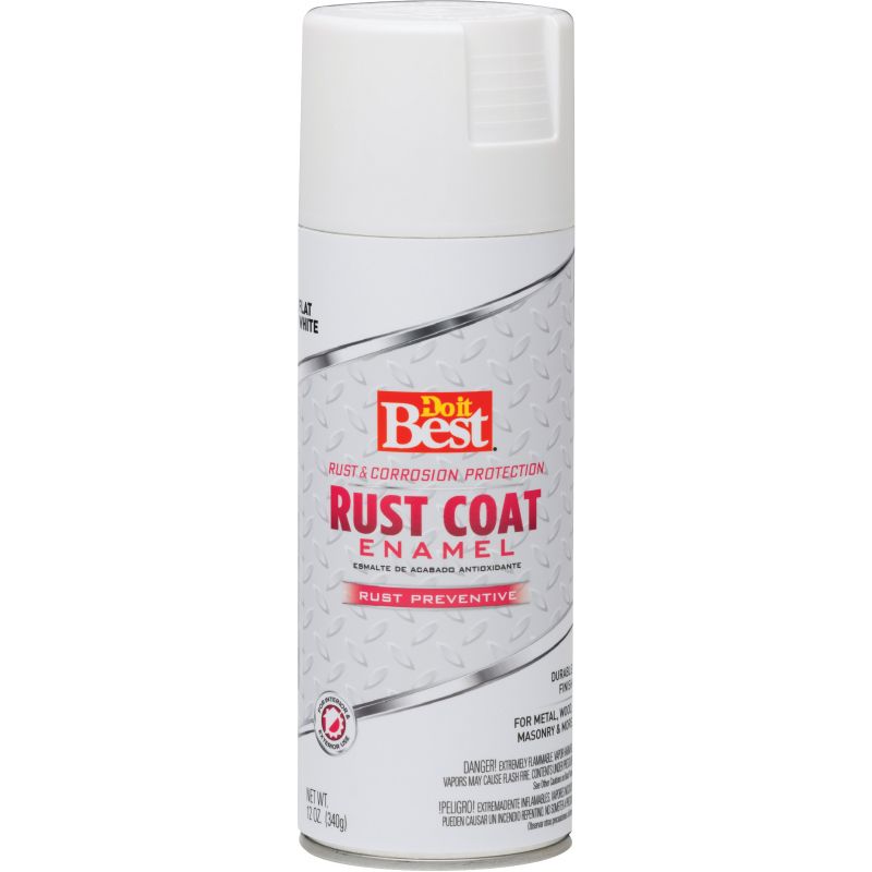 Do it Best Rust Coat Enamel Anti-Rust Spray Paint White, 12 Oz.