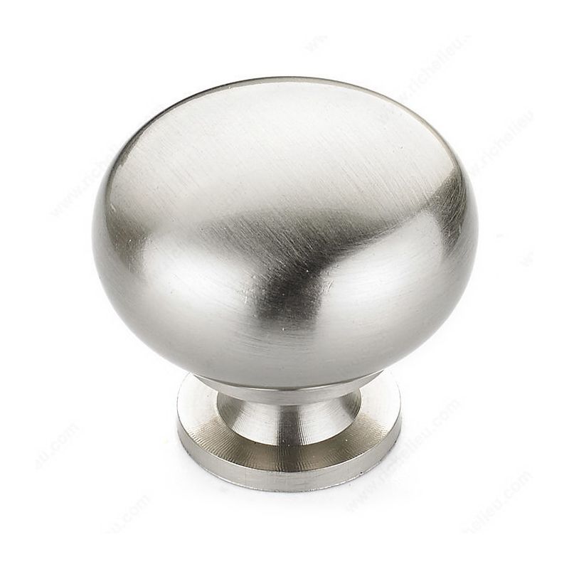 Richelieu Classic Series BP4923175 Knob, 1-3/16 in Projection, Brass, Brushed Nickel 1-1/4 In, Gray, Traditional