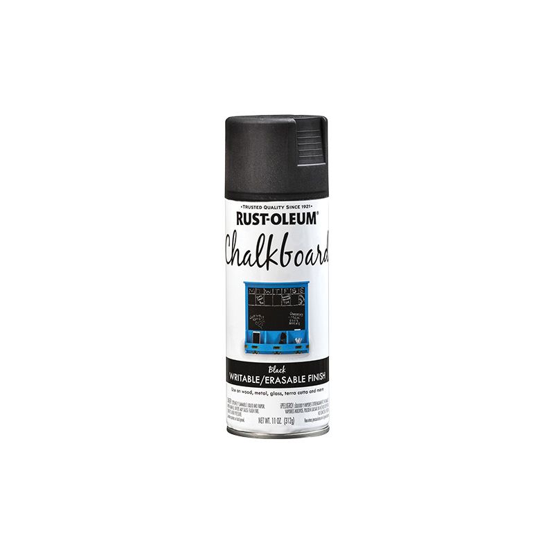 Rust-Oleum 301438 Chalkboard Spray Paint, Solvent-Like, Black, 11 oz, Aerosol Can Black