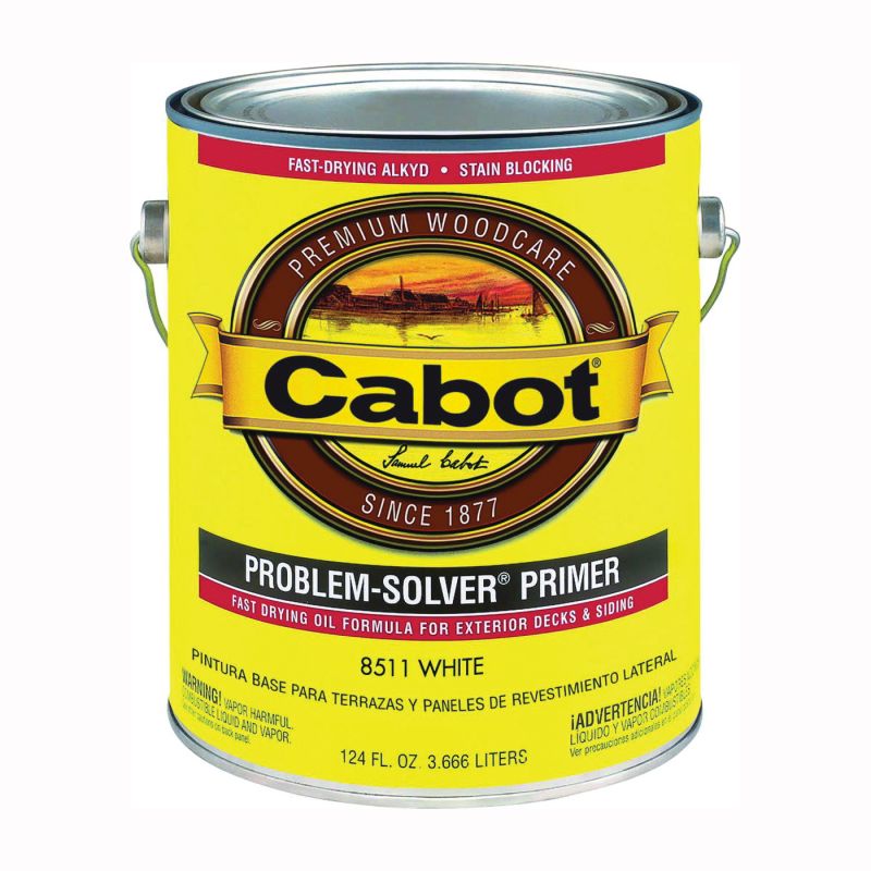 Cabot Problem-Solver 07 Exterior Primer, Flat, White, 1 gal White (Pack of 4)