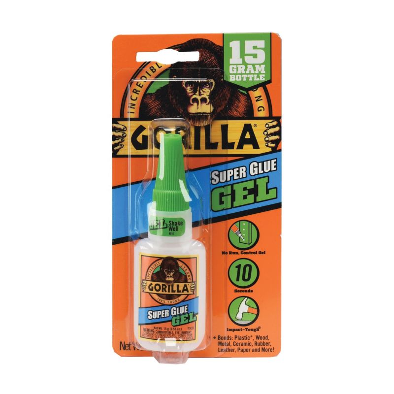 Gorilla 7600103 Super Glue, Liquid, Irritating, Straw/White Water, 15 g Bottle Straw/White Water