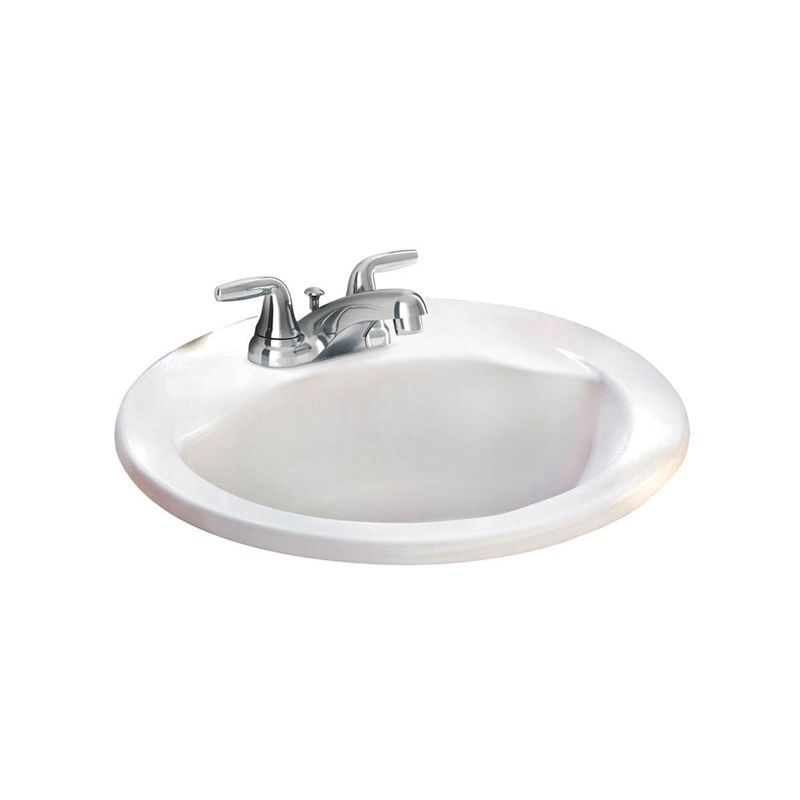 American Standard Ravenna Series 0419544EC.020 Countertop Sink, 21.68 in OAW, 9.12 in OAH, 18.68 in OAD, Vitreous China White