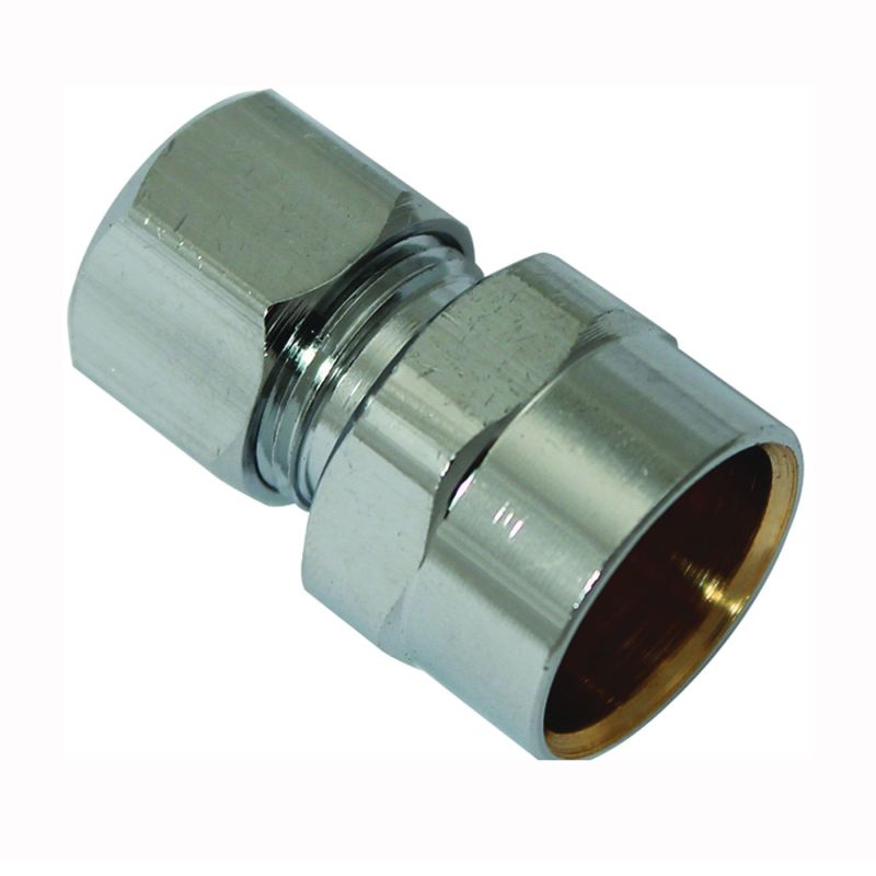 Plumb Pak PP79PCLF Tube Adapter, 1/2 x 3/8 in, Sweat x Compression, Chrome
