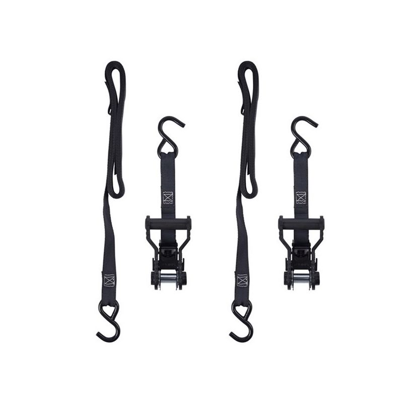 Keeper 85454 Tie-Down, 1 in W, 14 ft L, Black, 500 lb Working Load, S-Hook End, 2/PK Black