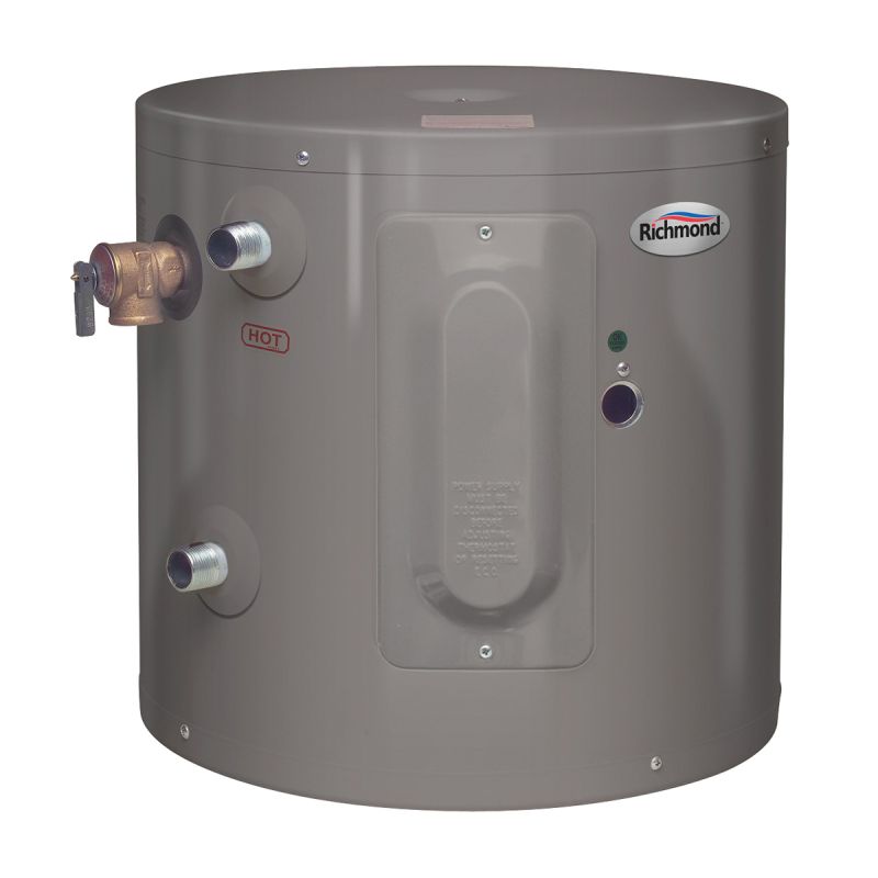 Richmond Essential Series 6EP6-1 Electric Water Heater, 120 V, 2000 W, 6 gal Tank, Wall Mounting 6 Gal