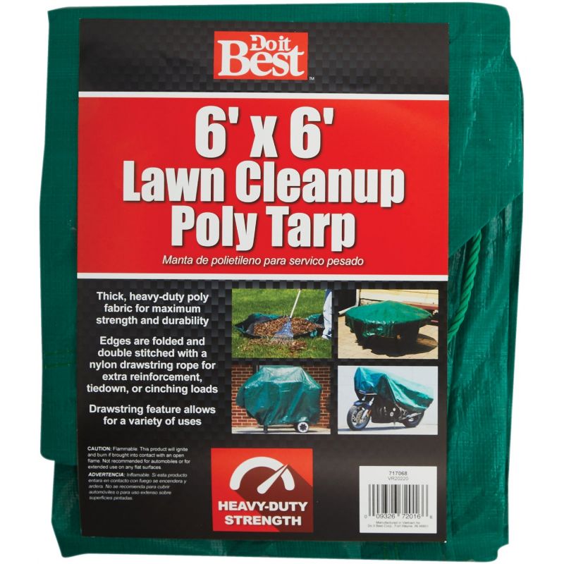 Do it Best Drawstring Lawn Cleanup Tarp Green