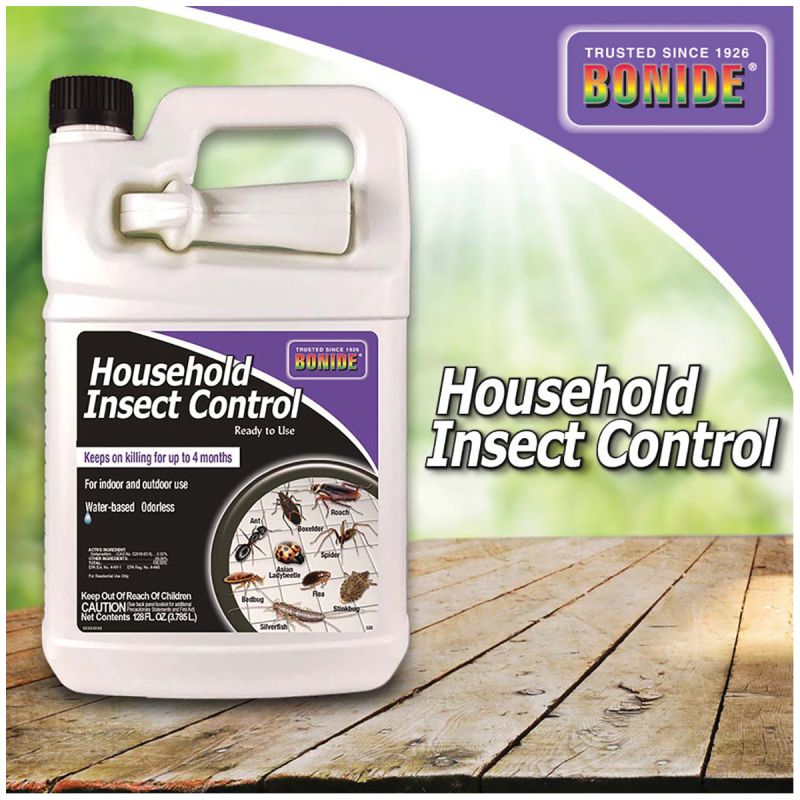 Bonide 530 Household Insect Control, Liquid, Spray Application, 1 gal Bottle White