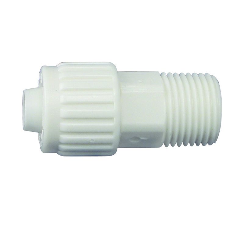 Flair-It 16850 Tube to Pipe Adapter, 3/8 in, PEX x MPT, Polyoxymethylene, White White