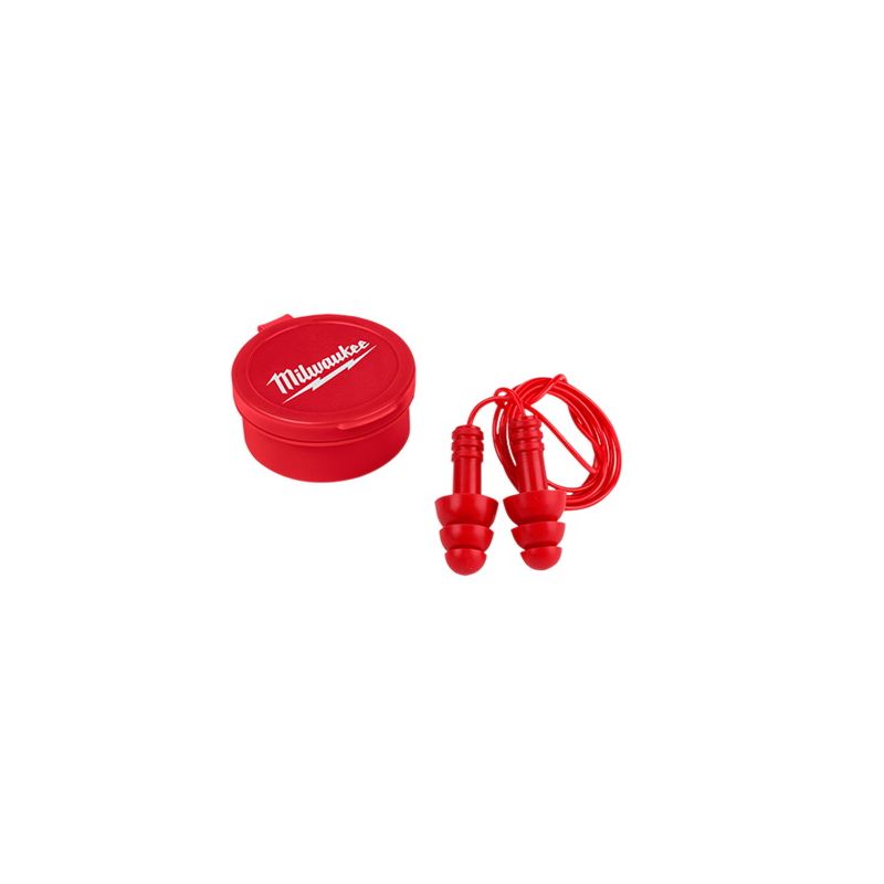 Milwaukee 48-73-3151 Reusable Ear Plugs, 26 dB NRR, Silicone Ear Plug, Red Ear Plug