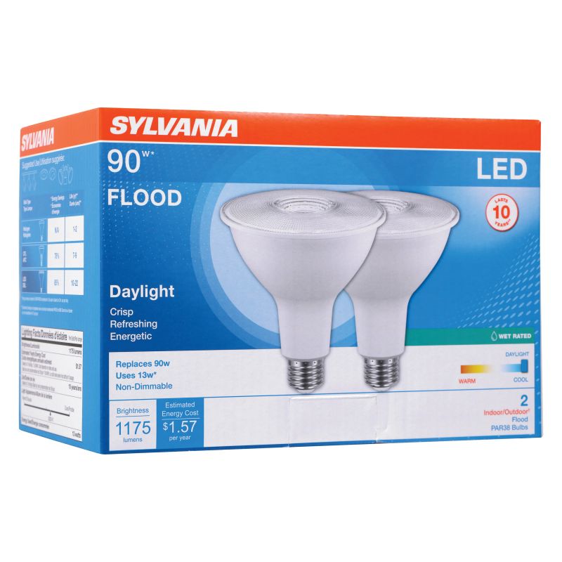 Sylvania 79736 LED Bulb, Flood/Spotlight, 90 W Equivalent, E26 Lamp Base, Daylight Light, 5000 K Color Temp