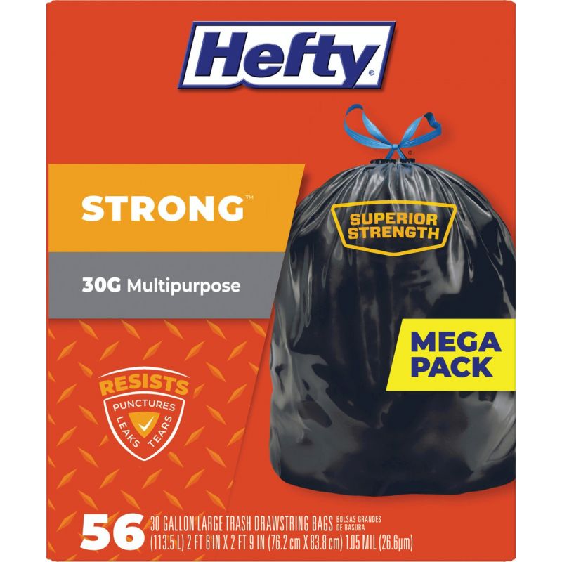Hefty Ultra Strong Multipurpose Large Trash Bags, Black, White Pine Breeze  Scent