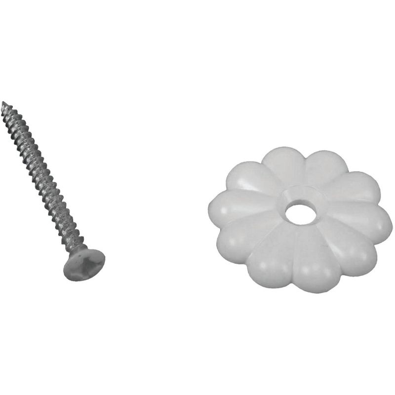 United States Hardware Rosette White With Screws