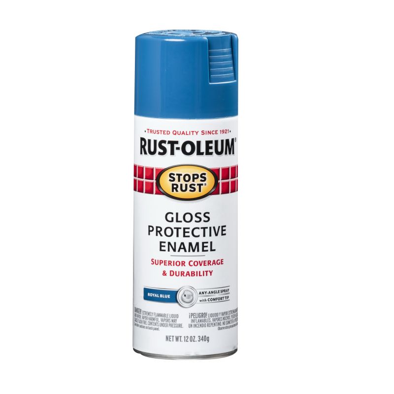 Rust-Oleum 7727830 Rust Preventative Spray Paint, Gloss, Royal Blue, 12 oz, Can Royal Blue