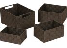 Home Impressions 4-Piece Woven Storage Basket Set Brown