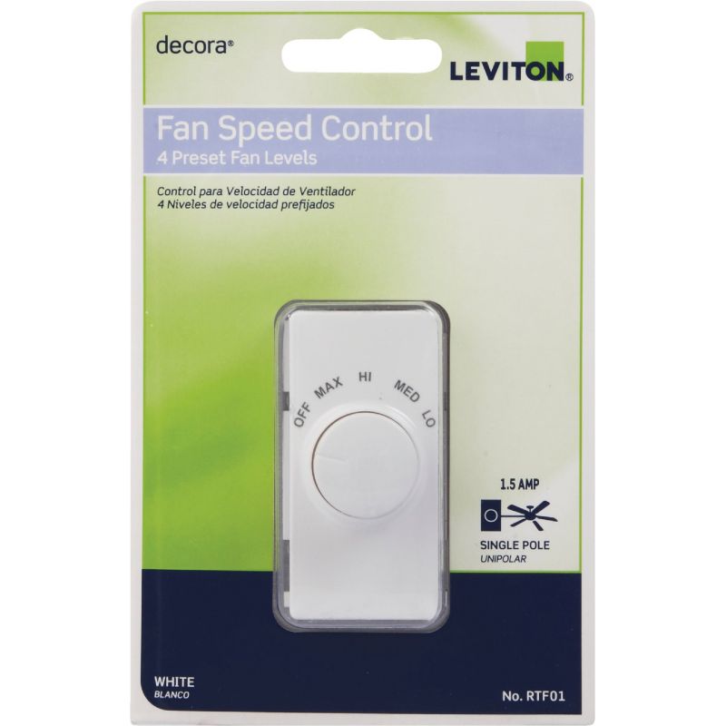 Leviton 4-Speed Fan Control Switch White